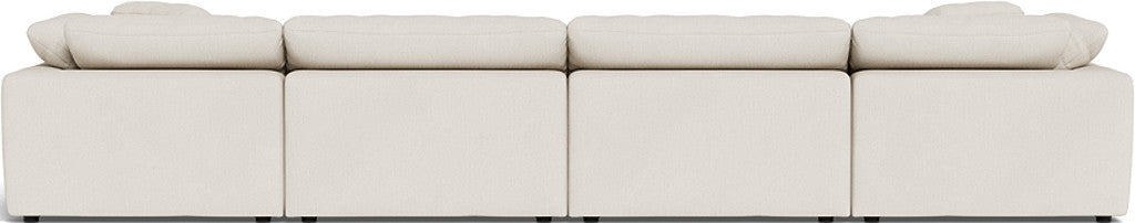 Fluffy 4 Piece Sectional W/Double Otto - Curious Snow