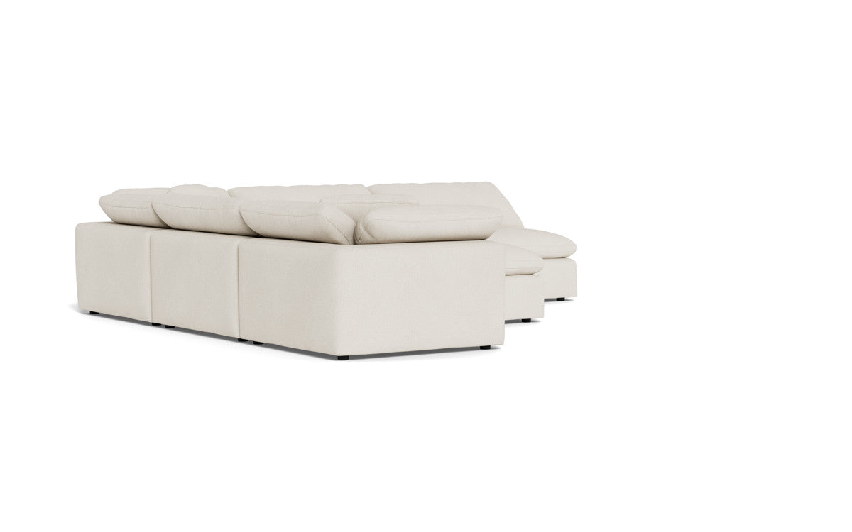 Fluffy 5 Piece Sectional W/Ottoman - Curious Snow