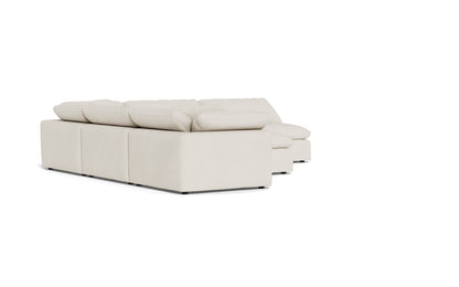 Fluffy 5 Piece Sectional W/Ottoman - Curious Snow