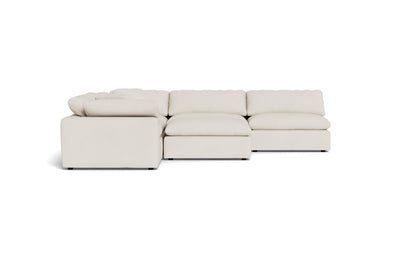 Fluffy 5 Piece Sectional W/Ottoman - Curious Snow