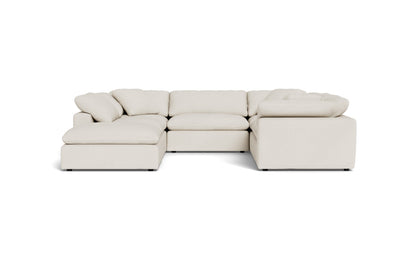 Fluffy 6 Piece Sectional W/Ottoman - Curious Snow