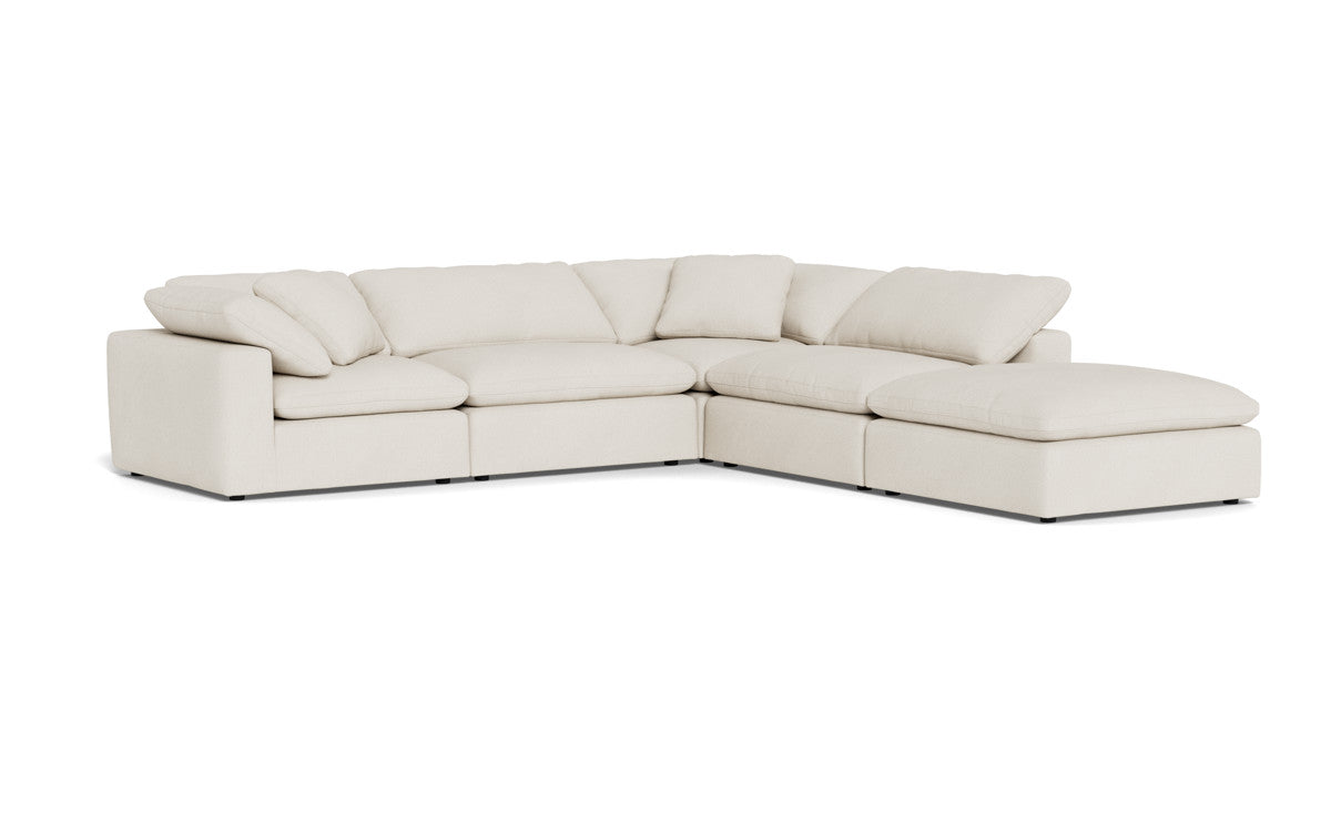 Fluffy 4 Piece Sectional w/Otto - Curious Snow