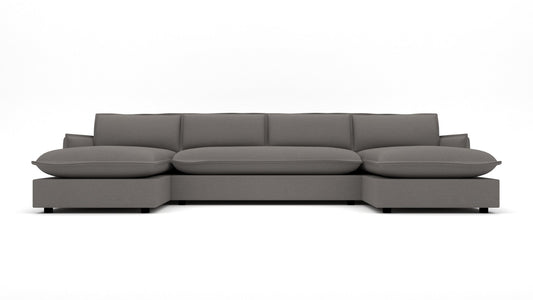 Cherrywood Double Chaise Sectional W. Armless Loveseat