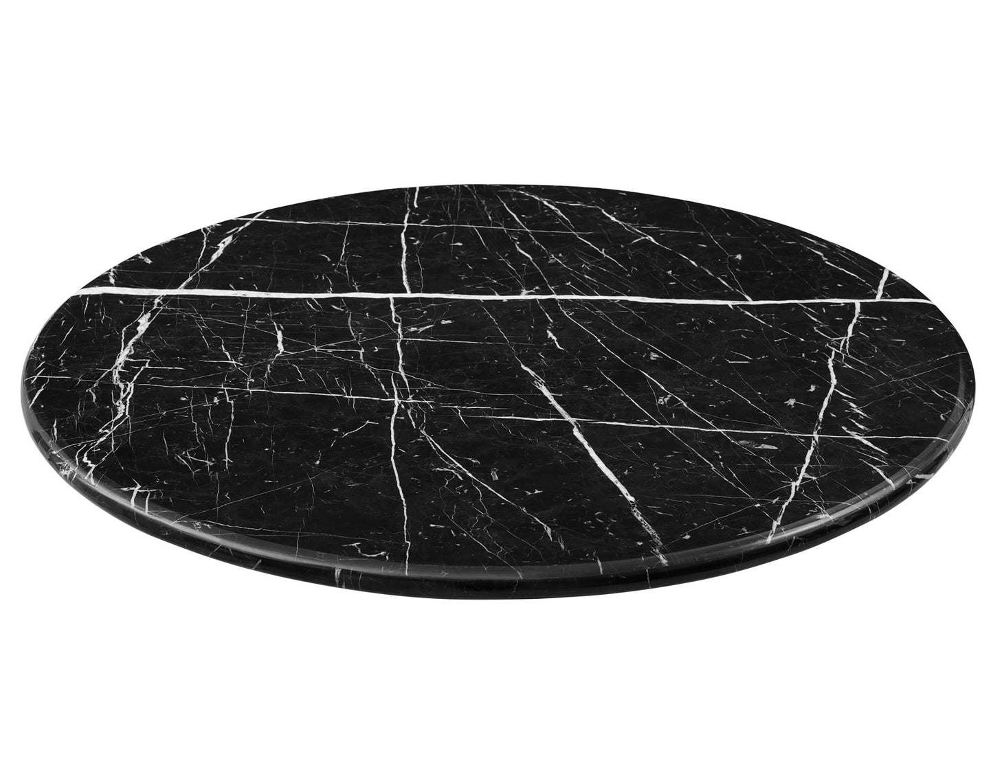 Colby Round 52" Black Marble Top/Black Base Dining Table