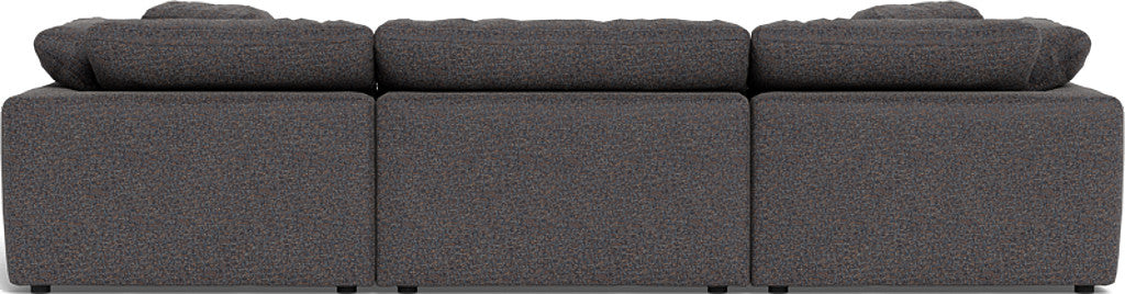 Fluffy 3 Piece Sofa W/Double Ottoman - Cordova Eclipse