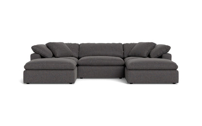 Fluffy 3 Piece Sofa W/Double Ottoman - Cordova Eclipse