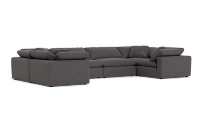 Fluffy 4 Corner U Sectional - Camila Smoke