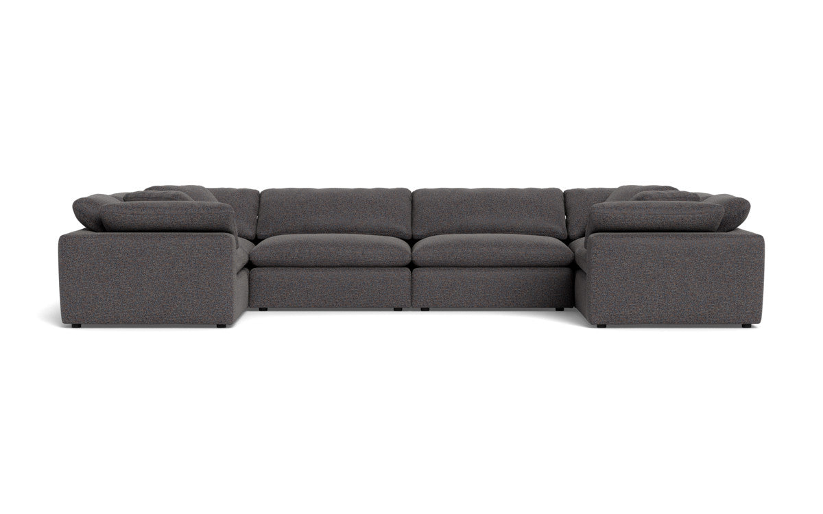 Fluffy 4 Corner U Sectional - Camila Smoke