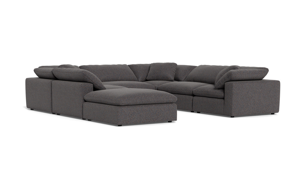 Fluffy 6 Piece Sectional W/Ottoman - Cordova Eclipse