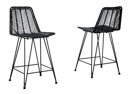 Ange Black Counter Stools (Set of 2)