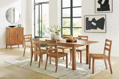 Dahlia Extension Table & 6 Wooden Side Chairs -