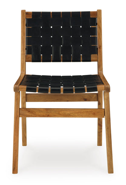 Fortune Leather & Wood Chairs (set of 2) -