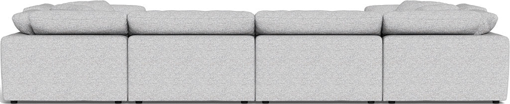 Fluffy 4 Corner U Sectional - Delray Smoke