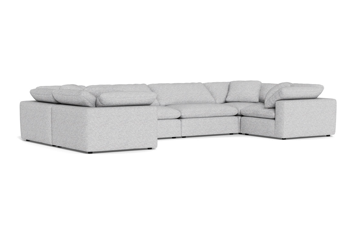 Fluffy 4 Corner U Sectional - Delray Smoke