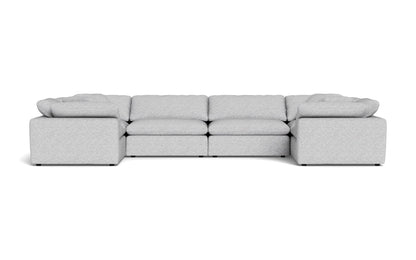 Fluffy 4 Corner U Sectional - Delray Smoke