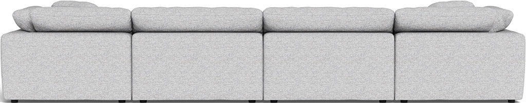 Fluffy 4 Piece Sectional W/Double Otto - Delray Smoke