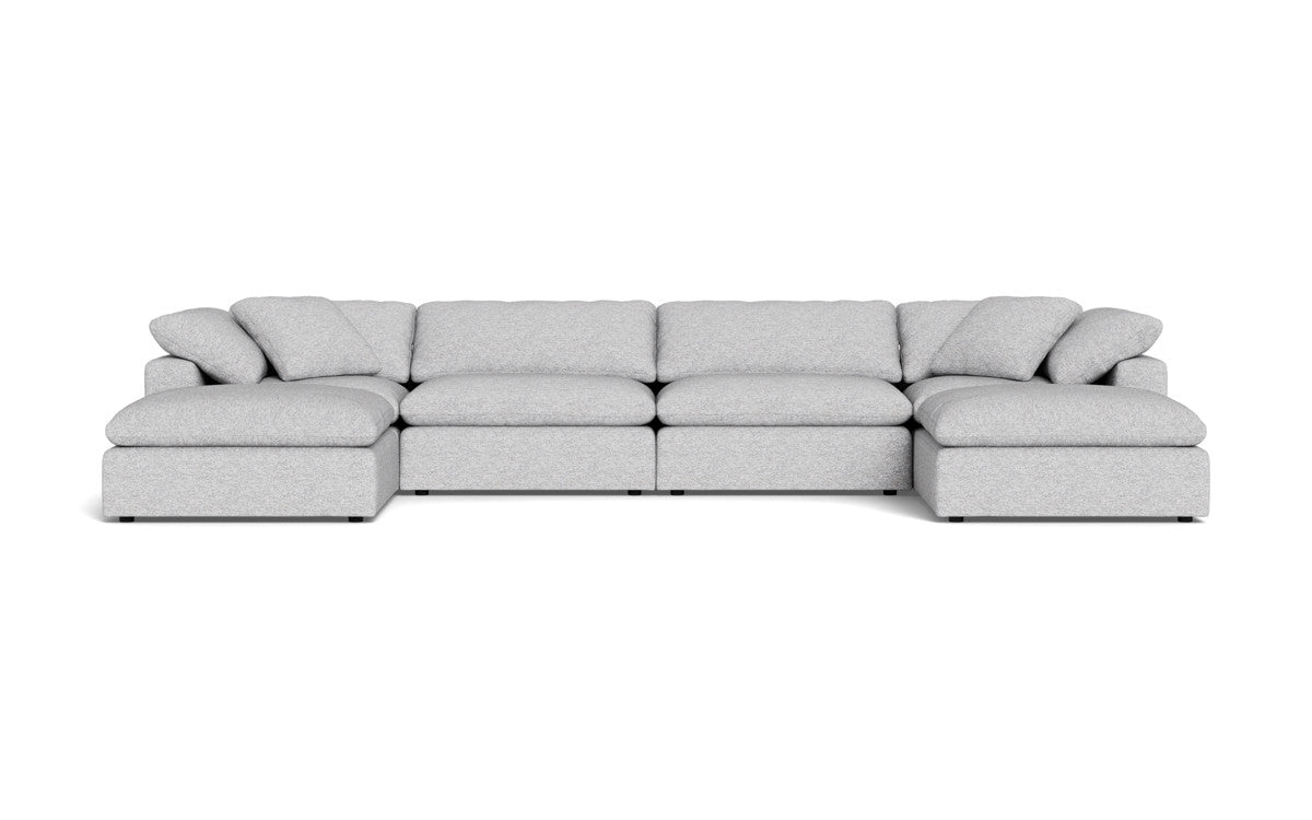 Fluffy 4 Piece Sectional W/Double Otto - Delray Smoke