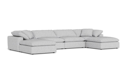 Fluffy 4 Piece Sectional W/Double Otto - Delray Smoke