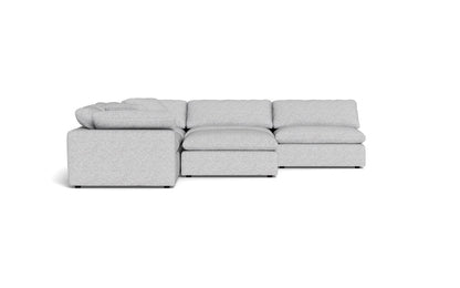 Fluffy 5 Piece Sectional W/Ottoman - Delray Smoke