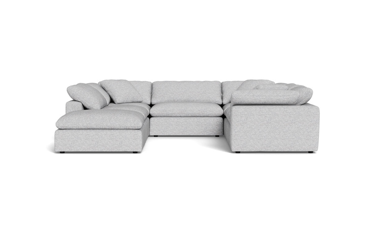 Fluffy 6 Piece Sectional W/Ottoman - Delray Smoke