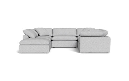 Fluffy 6 Piece Sectional W/Ottoman - Delray Smoke