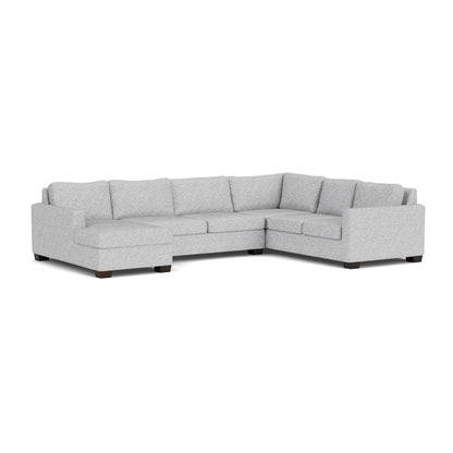 Track 141" Corner Sectionals W. Full Sleeper & Left Chaise - Delray Smoke