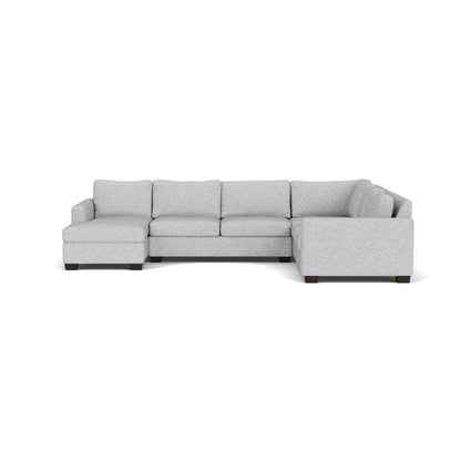 Track 141" Corner Sectionals W. Full Sleeper & Left Chaise - Delray Smoke