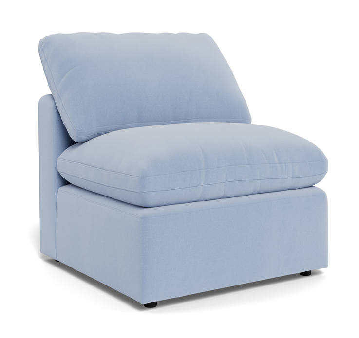 Fluffy Small Armless Chair - Dream French Blue