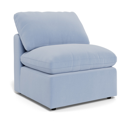 Fluffy Small Armless Chair - Dream French Blue