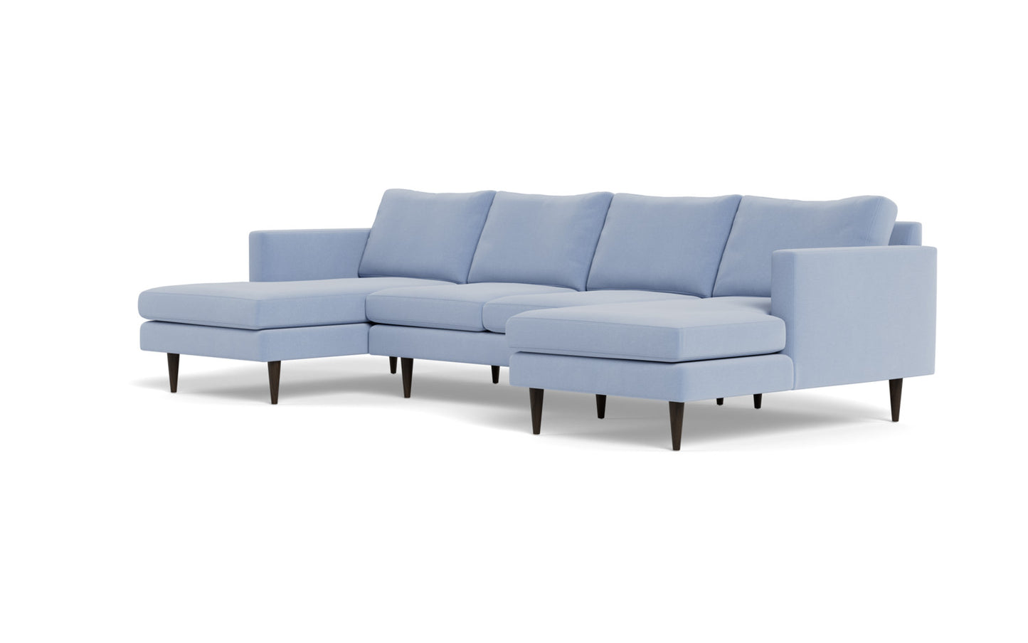 Wallace 126" Untufted Double Chaise U Sectional