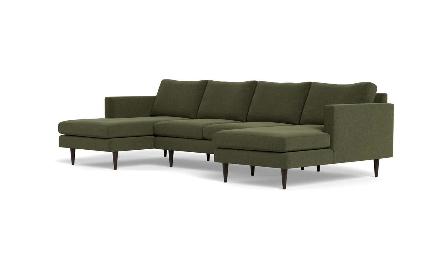 Wallace 126" Untufted Double Chaise U Sectional
