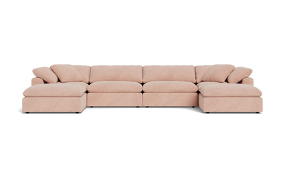 Fluffy 4 Piece Sectional W/Double Otto - Elliot Blush