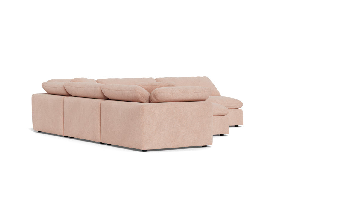 Fluffy 5 Piece Sectional W/Ottoman - Elliot Blush