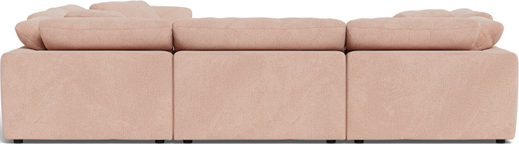 Fluffy 6 Piece Sectional W/Ottoman - Elliot Blush