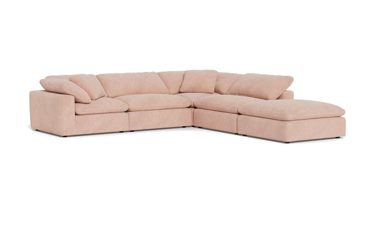 Fluffy 4 Piece Sectional w/Otto - Elliot Blush