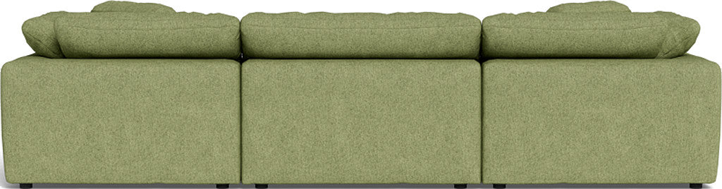 Fluffy 3 Piece Sofa W/Double Ottoman - Elliot Celadon