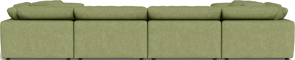 Fluffy 4 Corner U Sectional - Elliot Celadon