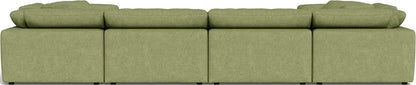 Fluffy 4 Corner U Sectional - Elliot Celadon