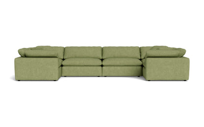 Fluffy 4 Corner U Sectional - Elliot Celadon