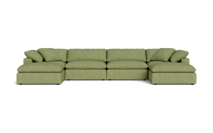 Fluffy 4 Piece Sectional W/Double Otto - Elliot Celadon