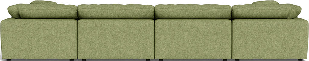 Fluffy 4 Piece Sectional W/Double Otto - Elliot Celadon