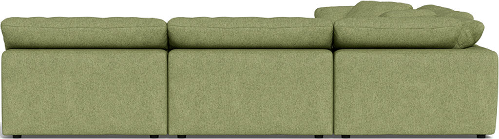 Fluffy 5 Piece Sectional W/Ottoman - Elliot Celadon