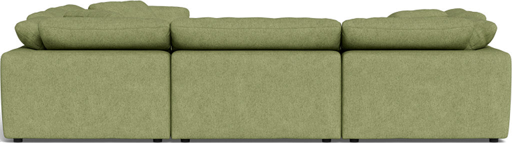 Fluffy 6 Piece Sectional W/Ottoman - Elliot Celadon