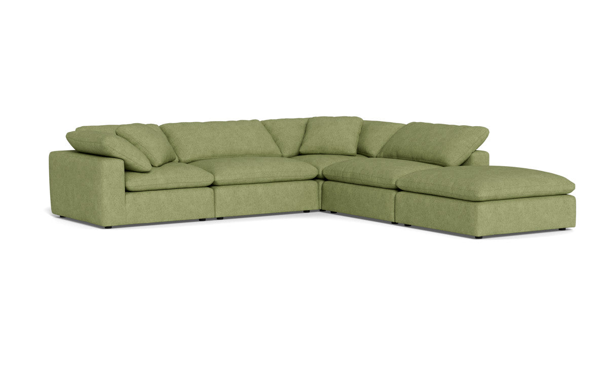 Fluffy 4 Piece Sectional w/Otto - Elliot Celadon