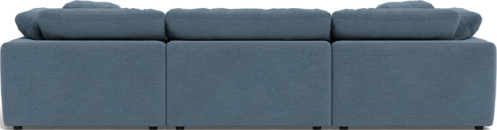 Fluffy 3 Piece Sofa W/Double Ottoman - Elliot French Blue