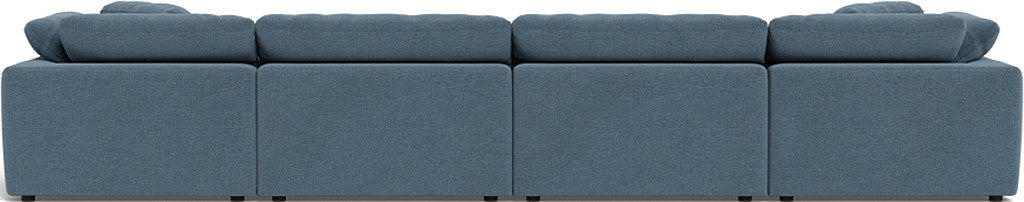 Fluffy 4 Piece Sectional W/Double Otto - Elliot French Blue