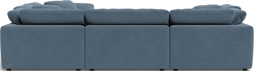 Fluffy 6 Piece Sectional W/Ottoman - Elliot French Blue