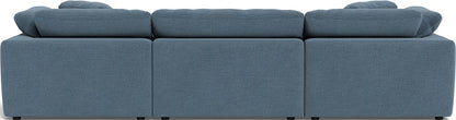 Fluffy 133.5" 3pc Sofa Elliot French Blue Quick Ship -