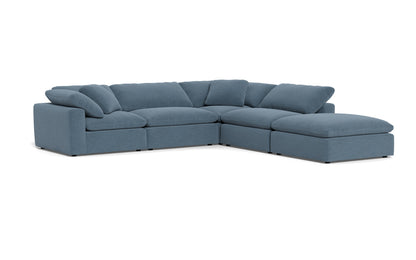 Fluffy 4 Piece Sectional w/Otto - Elliot French Blue