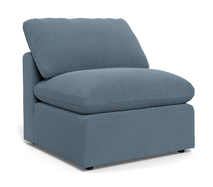 Fluffy Small Armless Chair - Elliot French Blue